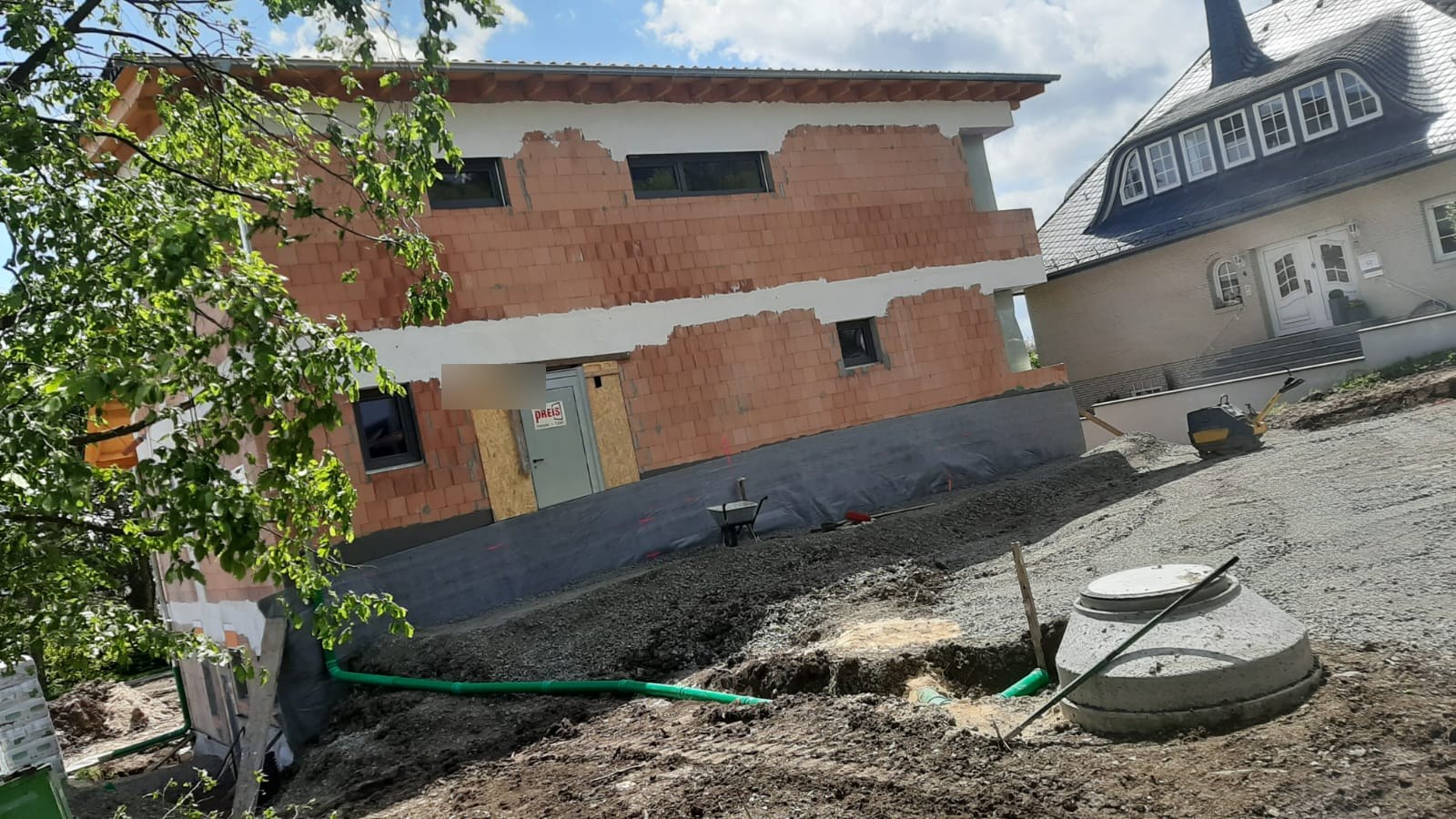 Fertige Ziegelfassade